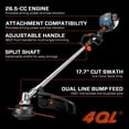 thumbnail image 2 of SENIX GTS4QL-L 26.5cc 4-Cycle Straight Shaft Gas Powered String Trimmer, 17.7" Cutting Width, Bump Feed, Weed Wacker, 2 of 21