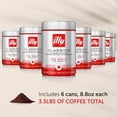 thumbnail image 4 of illy Ground Espresso Coffee, Classico Medium Roast, 100% Arabica, 8.8 oz, 6 Pack, 4 of 5