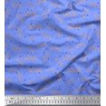 thumbnail image 1 of Soimoi Blue Rayon Crepe Fabric Triangle & Floral Love Text Print Sewing Fabric Yard 46 Inch Wide, 1 of 3