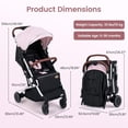 thumbnail image 3 of INFANS Travel Stroller, Lightweight Compact Baby Stroller for Airplane with One-Hand Fold, Multi-Position Recline, Canopy, 4 Wheel Suspension, Storage Basket, 3 of 9