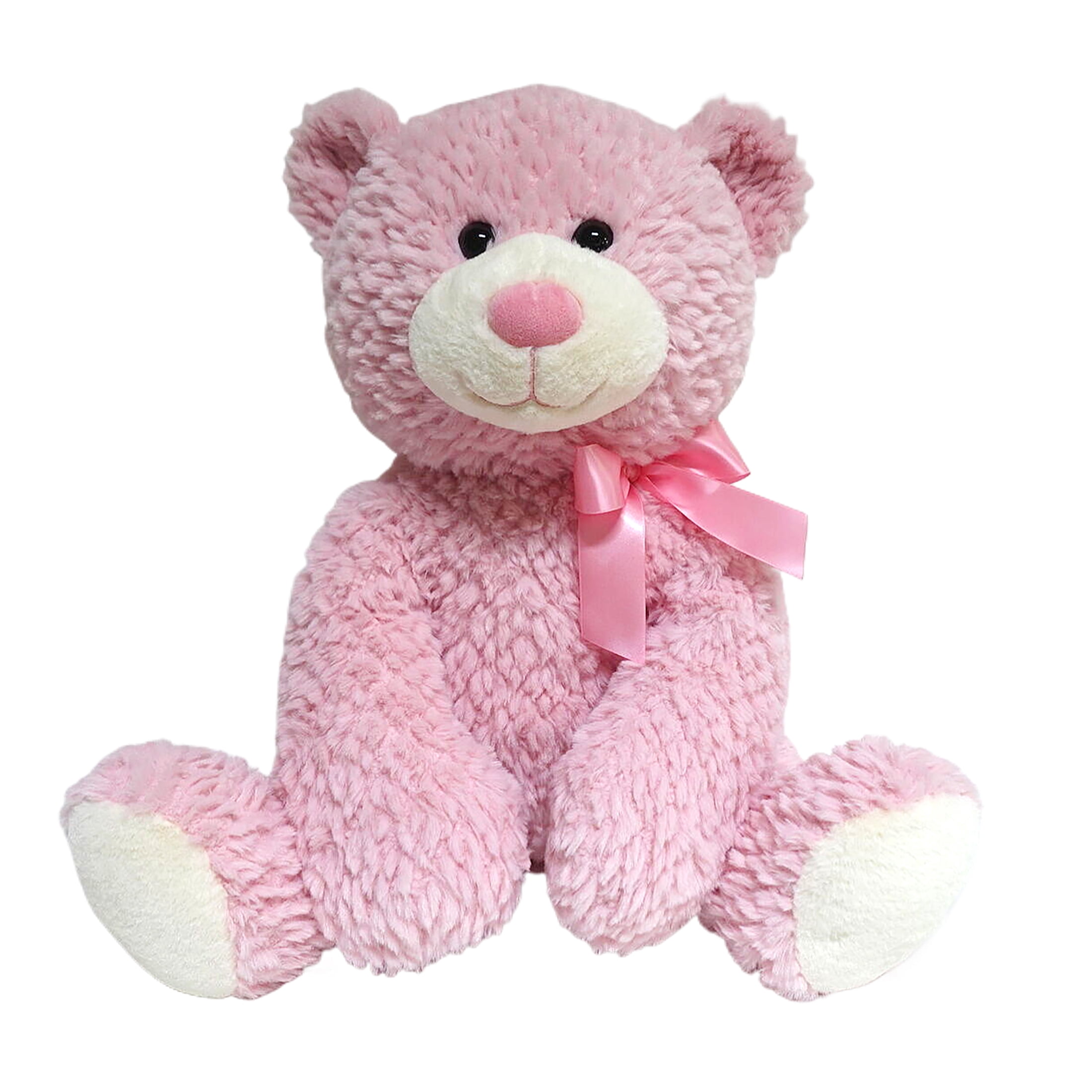 Kid Connection Pink Cuddly  Bear With Bow Plush Stuffed Animal 18”