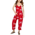 thumbnail image 1 of Girls Romper Bow Print Summer Rompers for Girls Spaghetti Strap Rompers with Pockets Girls Summer Outfits 13-14 Y, 1 of 5