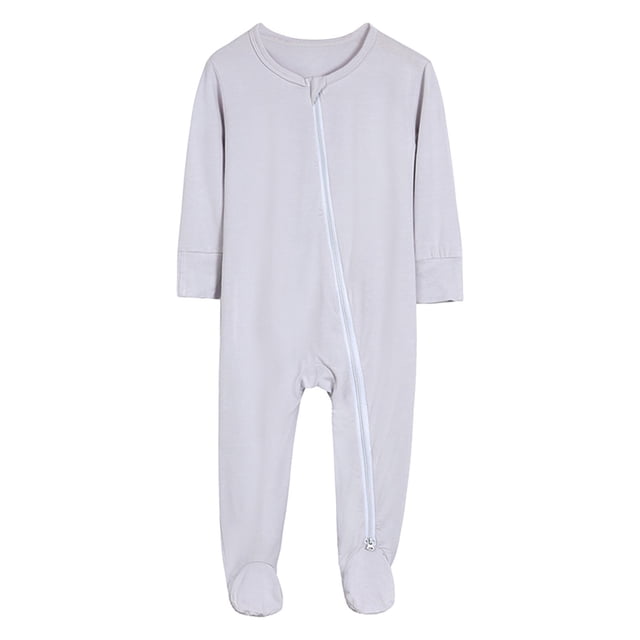 Boys Girls Cotton Rompers Footed Pajamas Zipper Long Sleeve Sleeper Jumpsuit Clothes