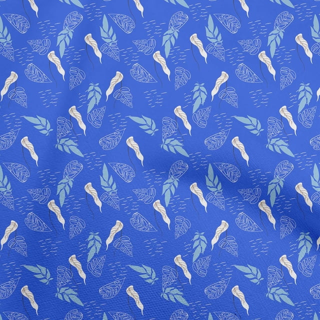 oneOone Velvet Blue Fabric Tropical Fabric For Sewing Printed Craft Fabric By The Yard 58 Inch Wide