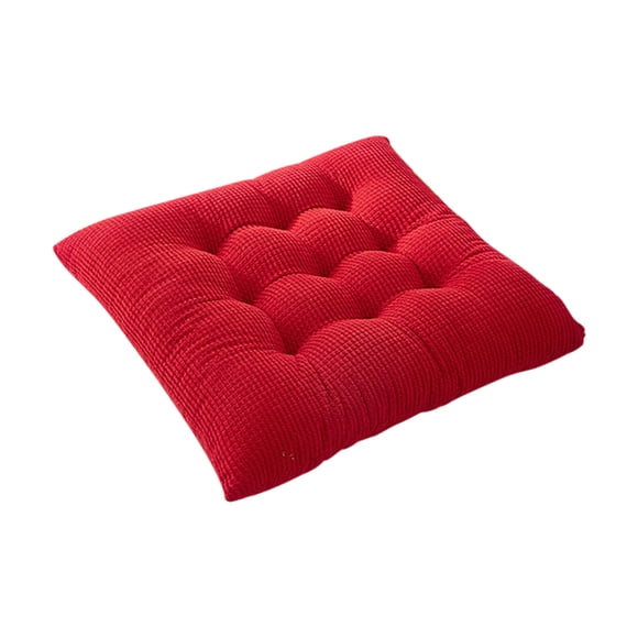 Coussin de Chaise en Velours Côtelé avec Attaches / Coussin d'Assise Épaissi pour Salle à Manger, Bureau, Étudiants / Coussin de Sol Non Tatami / Coussin Rempli de Grains de Maïs pour Chaises Rigides, Chaise Berçante / Lavable à la Machine