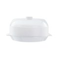 thumbnail image 1 of GUOOL Cuiseur Vapeur Rond pour Micro-Ondes Cuisson Rapide Couverture Transparente Empilable Cuisine Blanc Couche Simple, 1 of 9