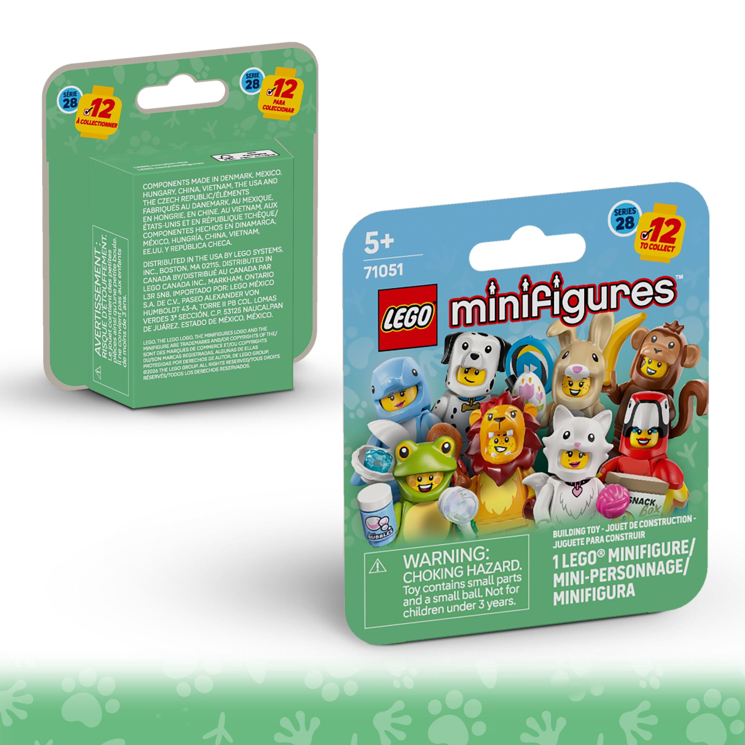 LEGO Minifigures Animal Series 28 6 Pack - Kids Toys in Sealed Mystery Boxes - Animal Themed Figures to Collect - Birthday Party Favors & Gift Idea for Boys & Girls, Ages 5+ - 66813