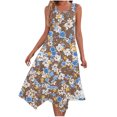thumbnail image 2 of Ovzne Robes Grande Taille pour Femmes aux Courbes Robe pour Femme Mode Femme Été Plage Imprimé Poches Camisole Col Rond Sans Manches Robes Camisole Robe d'Été Liquidation, 2 of 6