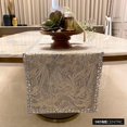 thumbnail image 2 of Le HomeCentric décoratif argent Table Runner 8 - 10 Seater Table Runner (16 x 120 pouces), Crystals Table Runner, tissu de soie linge de table, modèle abstrait Style moderne - Timothy, 2 of 10