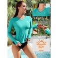 thumbnail image 4 of BeautyIn Women V-Neck Rash Guard UPF 50+ Sun Protection Swimwear Shirt, 4 of 6