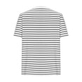 thumbnail image 4 of breaise Chandails à Rayures pour Femmes, Col Rond Décontracté, T-shirt à Manches Courtes, Été 2025, Coupe Régulière, Hauts, Blanc, P, 4 of 6