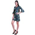 thumbnail image 3 of Moomaya Robe Courte Imprimée pour Femmes, Manches Évasées, Coupe Droite, Robes pour Femmes, Vêtements d'Été Décontractés, 3 of 6