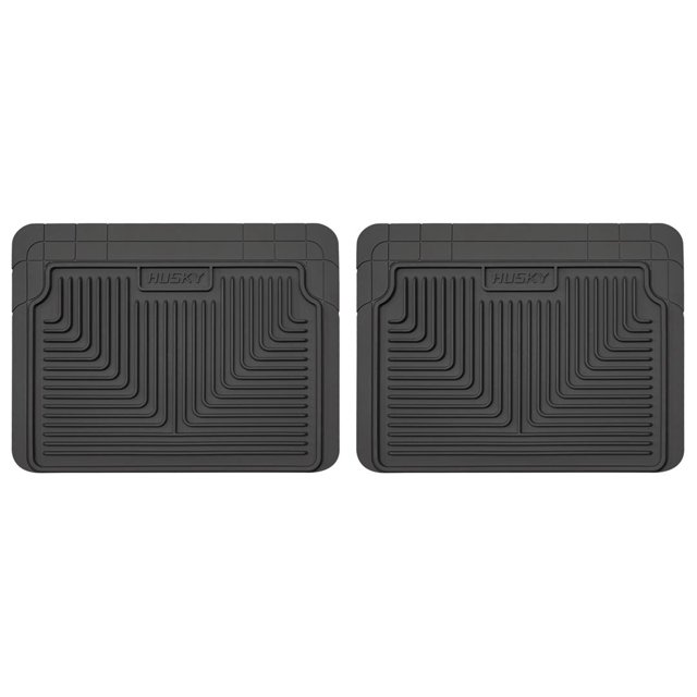 Husky Liner Floor Mat 52021 Heavy Duty Floor Mats; Multi-Fit; Raised Ridges; Black; Rubber; 2 Piece