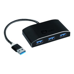 SIIG SuperSpeed 4 Port USB 3.0 Hub With 5V Power Adapter and Woven Braided USB - Powered Hub & Port Adapter