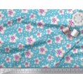 thumbnail image 3 of Soimoi Blue Rayon Fabric Leaves & Flower Floral Print Sewing Fabric Yard 56 Inch Wide, 3 of 3