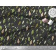 thumbnail image 2 of Soimoi Black Rayon Fabric Flower Leaves Print Sewing Fabric Yard 42 Inch Wide, 2 of 3