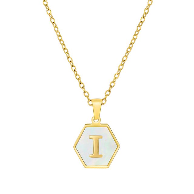 Colliers, Collier Lettre Coquille Mignonne pour Filles, Pendentifs Pièce pour Filles en Acier Inoxydable Colliers Initiale pour Femmes Bijoux Rond