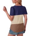 thumbnail image 3 of Plebaso Hauts pour Femmes Chemises à Œillets Manches Courtes T-Shirts Amples Col Rond Décontracté Blouses Tendance, 3 of 6