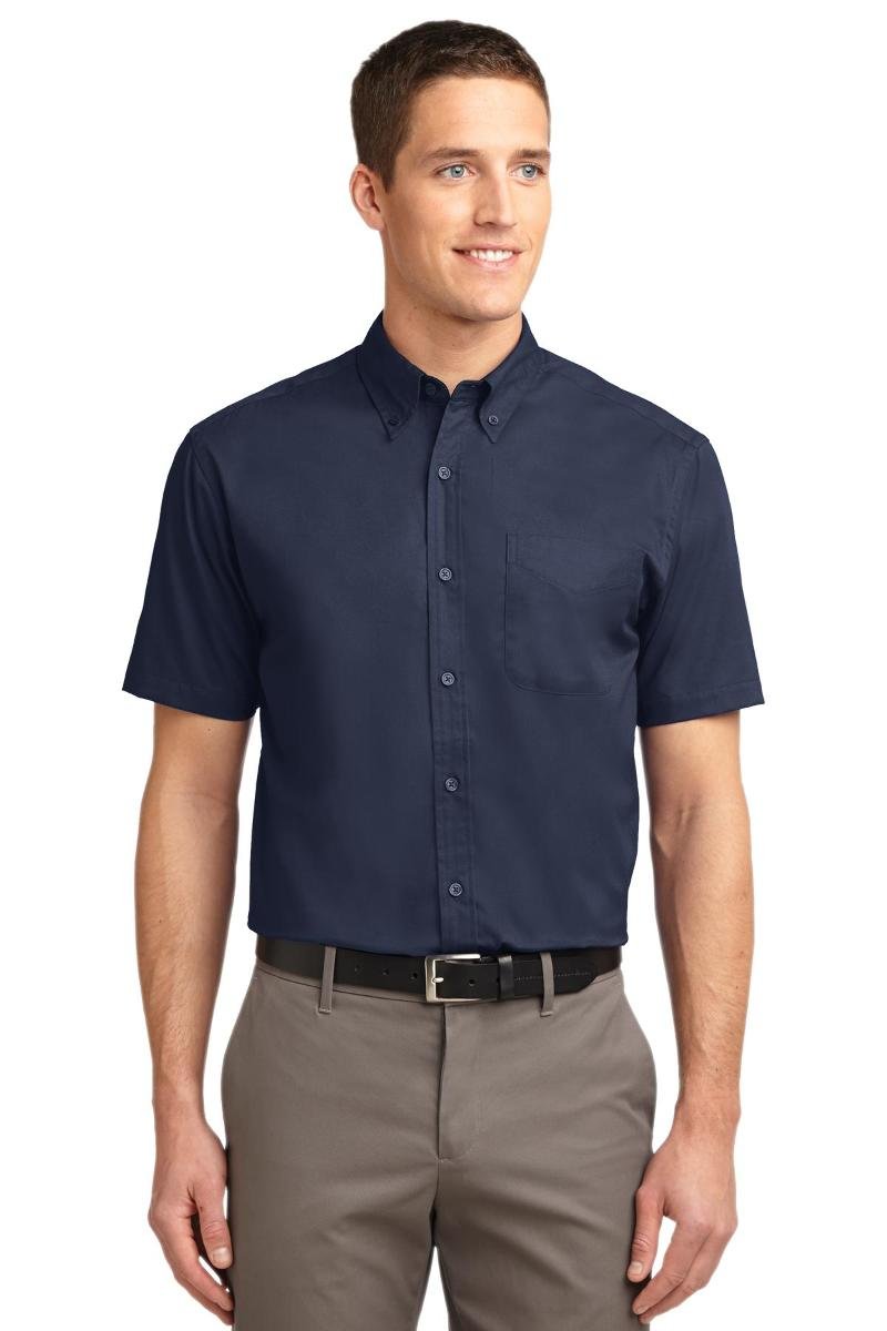 Port Authority Men's Short Sleeve Easy Care Shirt 6XL Navy/Light Stone