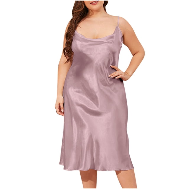 Timegard Vêtements de Nuit pour Femmes Nuisettes Sans Manches à Col Bénitier Douces à Bretelles Spaghetti Ajustables Robe de Nuit