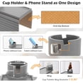 thumbnail image 3 of Couch Cup Holder Tray in Large Couch Arm Table Bamboo Sofa Clip on Tray Table with 掳 Ratated Phone Holder for Couch Armrest Tray for Drink Snacks Remote Phone, 3 of 8