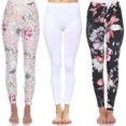 thumbnail image 1 of White Mark Leggings Imprimés Extensibles Doux pour Femmes Lot de 3, 1 of 2