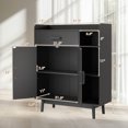thumbnail image 3 of Gymax Armoire de Rangement au Sol Armoire Autoportante Coffre avec 1 Tiroir 2 Portes 3 Tablettes, 3 of 10