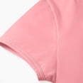thumbnail image 4 of EGNMCR Children's Spring And Summer Solid Color Short Sleeves Round Neck Pleated T-shirt Top For Kids Children polyester top, 4 of 7