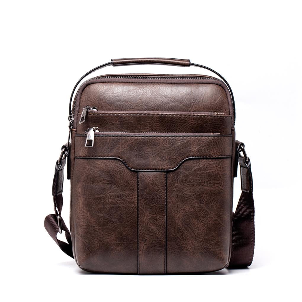 Langgg Vintage PU Leather Men Shoulder Bag Crossbody Bags Retro