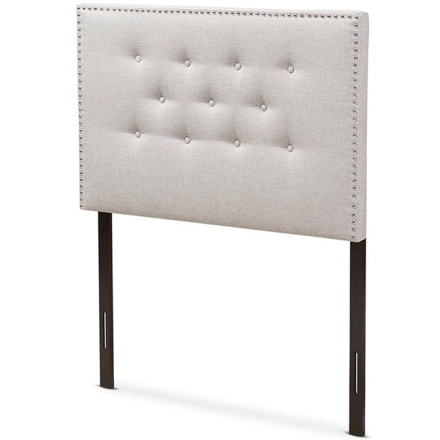 Baxton Studio Windsor Tufted Twin Panel Headboard in Grayish Beige