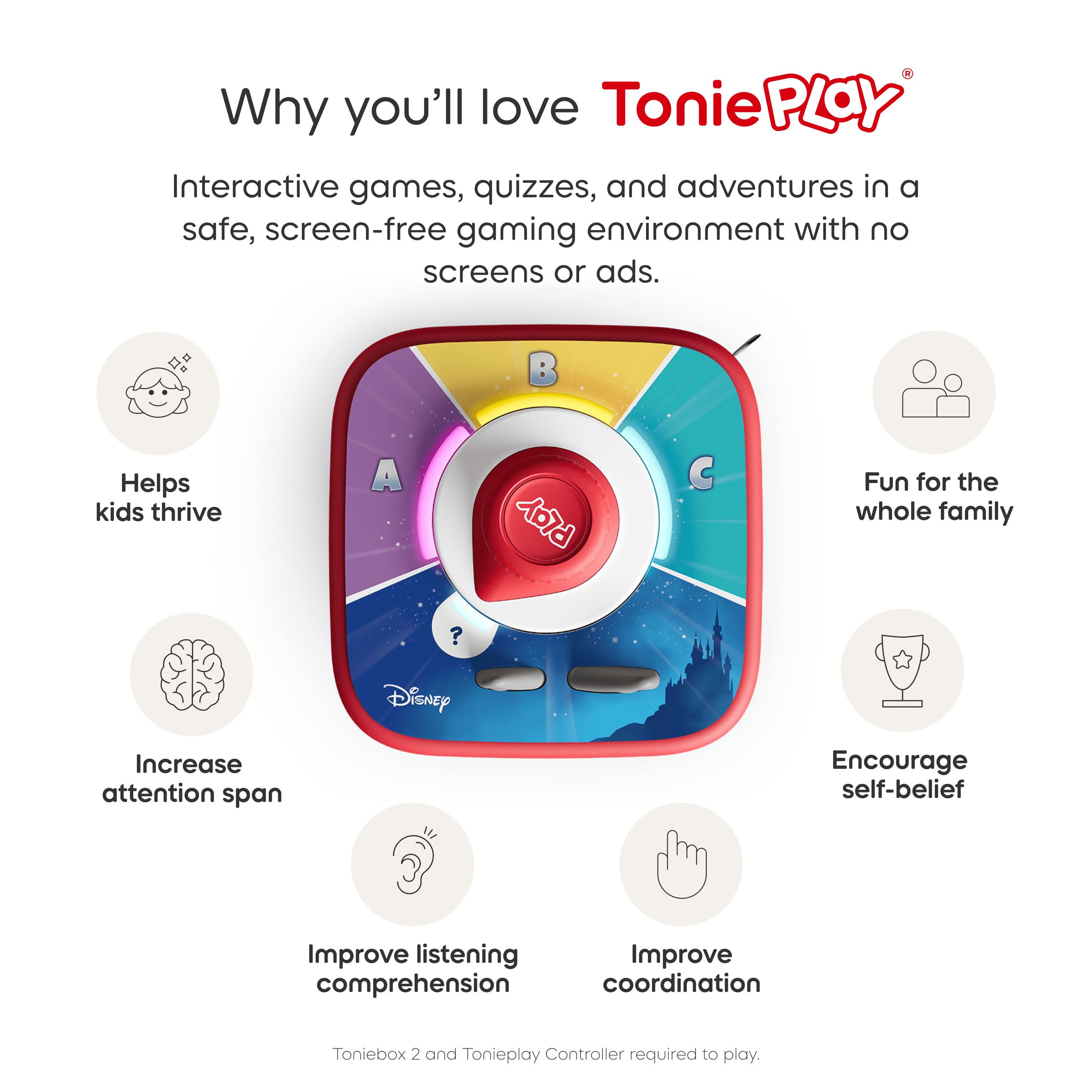 tonies Tonieplay Ensemble: Disney Jeu-questionnaire du Royaume (Anglais)