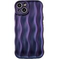 thumbnail image 1 of ORUYROP Designed for iPhone 11 Case,Water Ripple Pattern Curly Wave Frame Soft Cute Phone Cover for Men Women Girls, Dark Purple, 1 of 7