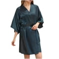 thumbnail image 1 of Mlkoz Womens Summer Clothes, Women's Color Ding Robe Bathrobe Color Light Summer Thin Short Cardigan Robe, Women Gifts, 1 of 4