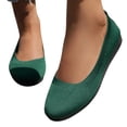 thumbnail image 4 of Womens Casual Shoes Large Size Knit Solid Color Simplicity Soft Sole Round Toe Flat Bottom Slip on Lightweight Comfortable Breathable Mesh Walking Shoes Green, 4 of 9
