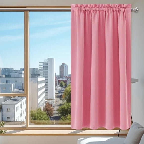 Nilvkv Rideaux Isolation Thermique Économie d'Énergie Rideaux de Chambre et de Cuisine Rideaux Scandinaves en Soie Uni (37.8x71.7 Po)
