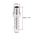 thumbnail image 2 of Unique Bargains Stainless Steel Barb Hose Fitting Connector Adapter 8mm Barbed x G1/8 Male Pipe 3 pcs, 2 of 3