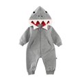 thumbnail image 1 of Fortune Barboteuse à Capuchon pour Bébé Garçon avec Requin, Manches Longues, Fermeture Éclair, Justaucorps, 0-24 m, 1 of 6