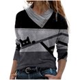 thumbnail image 1 of Pompotops Blouse Décontractée pour Femmes Col Croisé Boutons Imprimés Manches Longues T-shirt, 1 of 8