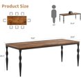 thumbnail image 2 of 78 Inch Rectangular Dining Table for 6, Rustic Farmhouse Kitchen Table with Large Tabletop, Long Wooden Dining Room Table with Heavy Duty Legs, Walnut, 2 of 8