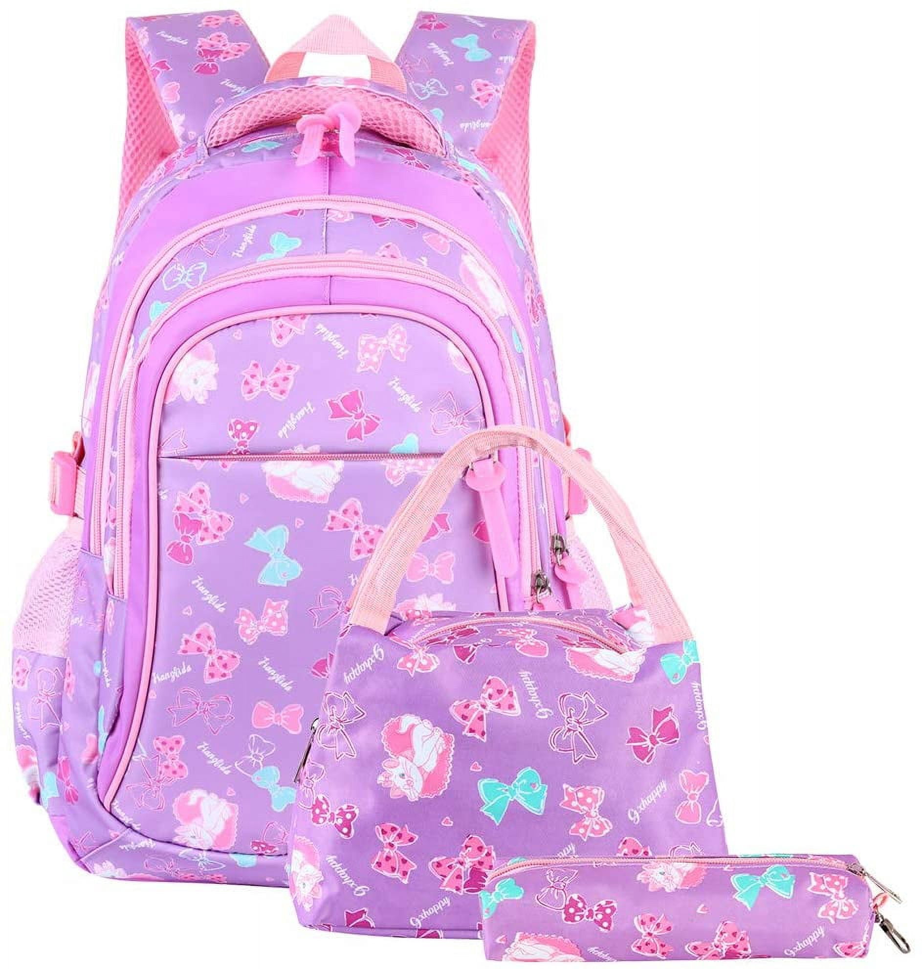School bag, school backpack for girls, school bag, backpack, children's daypack, 3 parts for school and leisure, purple