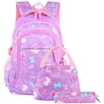 thumbnail image 1 of School bag, school backpack for girls, school bag, backpack, children's daypack, 3 parts for school and leisure, purple, 1 of 6