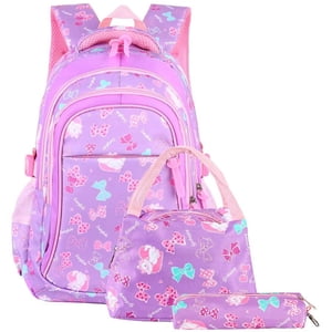 Sac scolaire, sac à dos pour filles, sac scolaire, sacs à dos, sac pour enfants, 3 parties pour l'école et les loisirs, violet