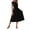 Black, variant on QIUOMBBP Women's Ruffle Maxi Dresses Cap Sleeve Crew Neck A Line High Waisted Dress Summer Loose Casual Sundress Pink M