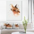 thumbnail image 1 of Lovely Brown Cat Watercolor Sketch - Large Animal Canvas Artwork, 1 of 4
