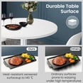 thumbnail image 5 of LEDREM Round Dining Table for 2–4 People, Small Kitchen Table with Steel Frame, Water-Resistant Tabletop, Easy Assembly, Farmhouse Dining Table, White, 5 of 5