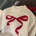 thumbnail image 4 of Nœuds pour Filles, Mignon Nœud en Tricot Épais à Col Rond, Chandail pour Filles, 4 of 6