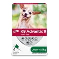 thumbnail image 1 of K9 Advantix II Flea and Tick Treatment for Small Dogs (4 doses), 1 of 7