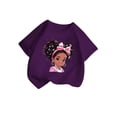 thumbnail image 3 of PMVFHDE Hauts d'Été pour Filles Hauts pour Fille Hauts d'Été pour Fille T-Shirts d'Été Tendance pour Fille T-Shirts Graphiques pour Filles T-Shirts Graphiques pour Enfant T-Shirt Graphique à Col Rond à Manches Courtes pour Fille T-Shirt d'Été Violet, 7-8 Ans, 3 of 5