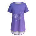 thumbnail image 4 of Birdeem Mode Femmes Mode Manches Courtes Col Rond T-Shirt Long Imprimé Blouse Hauts Amples, 4 of 4