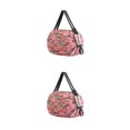 thumbnail image 4 of kurtrusly Sac de Rangement Réutilisable Pliable Écologique et Polyvalent Sac de Courses Imperméable en Polyester pour Voyage Sac de Plage Sac à Main camouflage Rose 2Set, 4 of 6